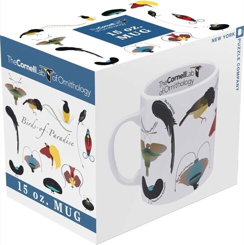 مج أسطواني من شركة نيويورك بازل كورنيل لاب بيردز أوف بارادايس 15oz بورسلين متعدد الألوان، آمن للاستخدام في الميكروويف وغسالة الأطباق مقاس 11.43 سم × 12.7 سم in Saudi Arabia