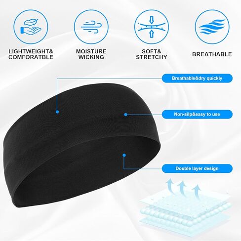 4 Pcs Elastic Kids Sports Headbands Athletic Absorbing Sweat Headband Wicking Boys Girls Sweatbands Kids Sports Headbands for Football Basketball Running Tennis Baseball Running Gym in Kuwait