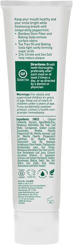 Desert Essence Tea Tree Oil Whitening Plus Toothpaste - Peppermint - 6.25 Oz - Antiseptic Tea Tree Oil - Zinc Citrate - Baking Soda - Freshens Breath - Reduced Plaque - Fluoride Free in Saudi Arabia