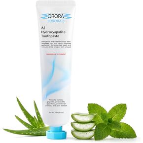EORORA 8 Ai Hydroxyapatite Whitening Toothpaste-Fluoride-Free, SLS-Free for Sensitive Mouths, Enamel Surface Care, Coconut Oil & Aloe, Mint, Made in Korea (4.6 oz) in Saudi Arabia