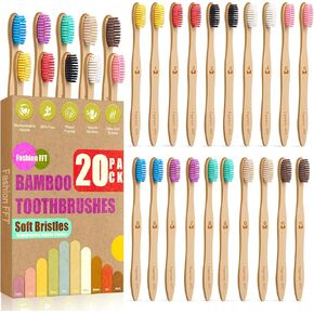 30 Pack Bamboo Toothbrushes – Soft Bristle, BPA-Free, Natural Wood Handle, Bulk Toothbrush Set for Adults Family Travel (Vibrant 10 Colors) in Saudi Arabia