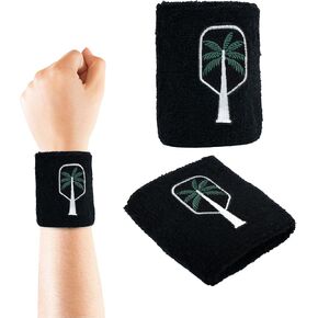 The Pickled Palm Athletic Pickleball Wristbands with Moisture-Wicking Cotton Blend - Ideal Pickleball Gifts for Players in Saudi Arabia