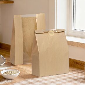 Bread Bags for Homemade Bread, 101 Pcs Sourdough Bags with Windowand 120 Sealing DIY Stickers, 14x8.3x3.5 inches Large Paper Bread Bags for Storage Bakery, Cookies & Snacks in Saudi Arabia