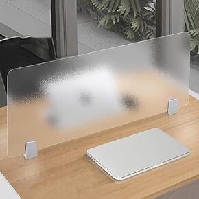 Portable Acrylic Privacy Screen - Freestanding Desk Divider Panel for Home & Office Workstations - Visual Distractions Control (60x50cm, Frosted Finish) in Kuwait