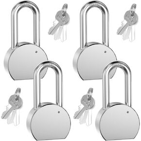 4 Pack 2.5 Inch(65mm) Heavy Duty Solid Steel Keyed Alike Padlocks,Chrome Plated Long Hardened Steel Shackle High Security Padlock for Gates,Storage,Toolboxes in Saudi Arabia