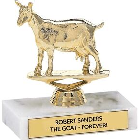 Custom Engraved Goat Trophy - for The Greatest of All Time - 5 inches Tall in Saudi Arabia