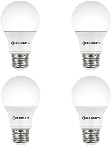 تقنية LED EcoSmart 60W مكافئة للضوء الأبيض الناعم A19 Energy Star ومصباح LED قابل للتعتيم (8 عبوات) in Kuwait