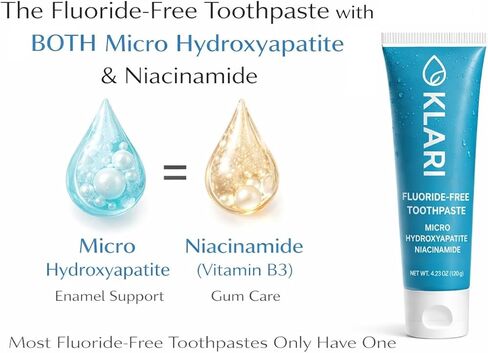 7.5% Micro Hydroxyapatite Toothpaste (Not Nano) – Enamel Remineralization & Sensitive Teeth Care – Fluoride-Free + Niacinamide (B3) – KLARI 4.23 oz in Saudi Arabia