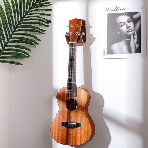 Guitar Wall Mount Holder Guitar Hanger with Pick Slot Skateboard Rack Modern Design Guitar Hook Ukulele Stand Wooden Violin Display Stand with Tool for Storage Bass Acoustic Mandolin Banjo (1 Set) in Saudi Arabia