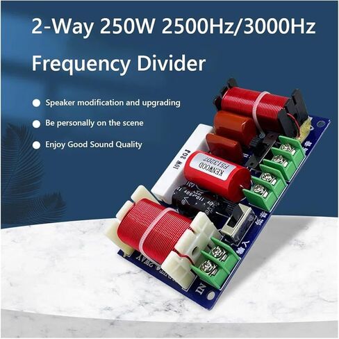 مقسم تردد قابل للتعديل 2-Way 250W لدائرة مرشح مكبر الصوت DIY مثالية للمسرح المنزلي والأنظمة in Kuwait