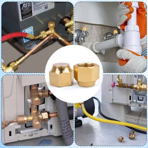 غطاء متوهج، غطاء نحاسي مقاس 3/8 بوصة SAE لقابس سدادة تركيب أنبوب مضيئة 45 درجة - 5 قطع in Kuwait