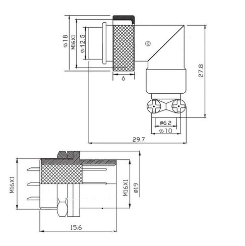 1PCS GX16 Right Angle 3-pin Chassis Socket Reverse in Saudi Arabia