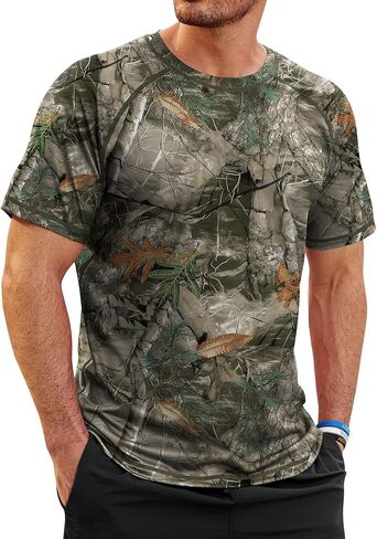 Men Rash Guard Swim Shirts UPF 50+ Sun Protection Quick Dry Allover Print Camo Tee (S-XXL) in Saudi Arabia