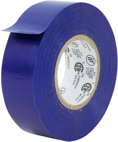 MAT Professional Grade Wide Electrical Tape Blue - 1 inch x 66 ft. UL/CSA listed core - Waterproof, Flame Retardant, & Strong Rubber Based Adhesive for Use At No More Than 600V & 176F in Saudi Arabia
