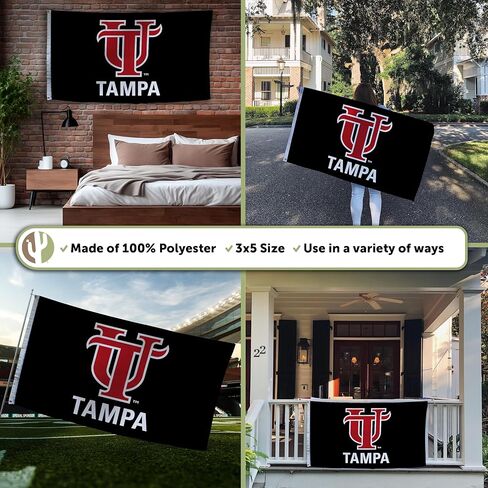 Desert Cactus University of Tampa UT Flag - 3 x 5 Feet Spartans Banner, Indoor/Outdoor Durable Fabric, 100% Polyester Design (Style D) in Saudi Arabia