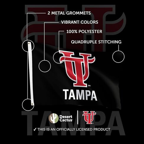Desert Cactus University of Tampa UT Flag - 3 x 5 Feet Spartans Banner, Indoor/Outdoor Durable Fabric, 100% Polyester Design (Style D) in Saudi Arabia