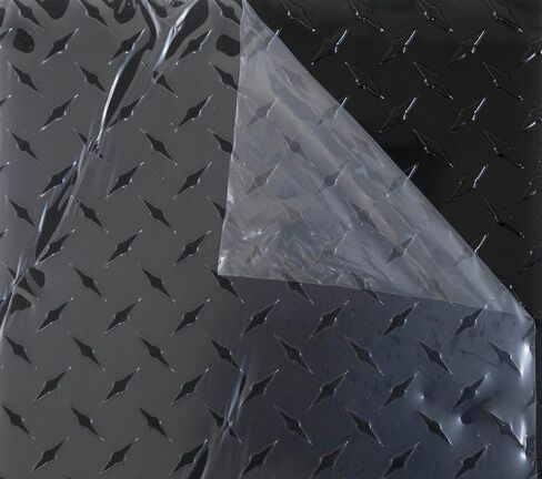 لوحة ماسية من الألومنيوم المنقوش باللون الأسود مقاس .025 × 49 بوصة × 96 بوصة - مثالية للمقطورات والمركبات الترفيهية والإصلاحات والواقي الحجري. in Kuwait