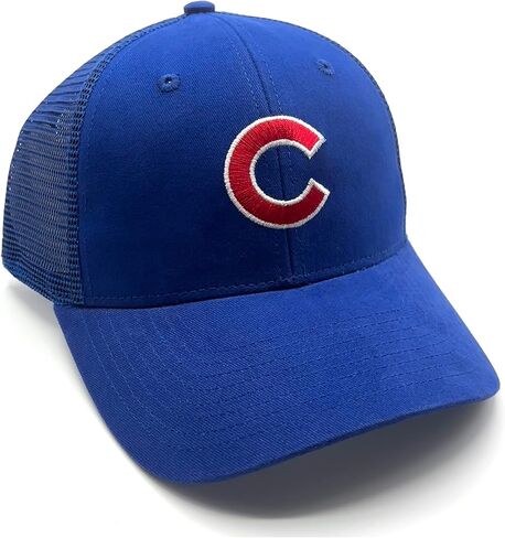Officially Licensed Chicago Baseball Royal MVP Mesh Trucker Hat Classic Adjustable Primary Cubs Team Logo Embroidered Snapback Blue Sports Cap in Saudi Arabia