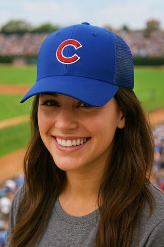Officially Licensed Chicago Baseball Royal MVP Mesh Trucker Hat Classic Adjustable Primary Cubs Team Logo Embroidered Snapback Blue Sports Cap in Saudi Arabia