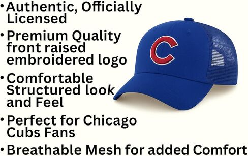 Officially Licensed Chicago Baseball Royal MVP Mesh Trucker Hat Classic Adjustable Primary Cubs Team Logo Embroidered Snapback Blue Sports Cap in Saudi Arabia