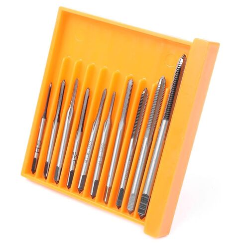 Cnonee1 10pcs Metric Right Hand Screw Thread Taper Shank Drill M1/M1.2/M1.4/M1.6/M1.7/M1.8/M2/M2.5/M3/M3.5 Set in Saudi Arabia