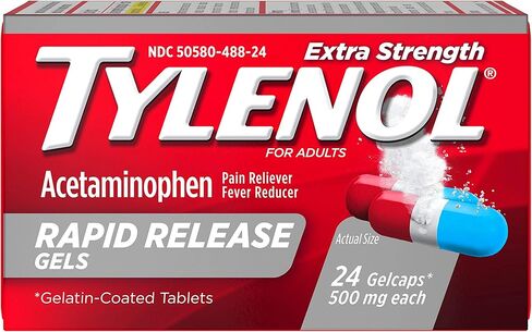 Tylenol Extra Strength Acetaminophen Rapid Release Gels, Pain Reliever & Fever Reducer, 24 ct in Saudi Arabia
