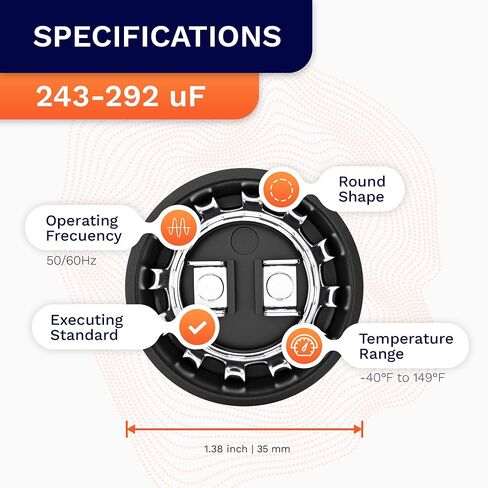 Universal Start Capacitor CD 60 for Electric Motors of 243-292 uF MFD, 110 VAC, 50/60 Hz in Saudi Arabia