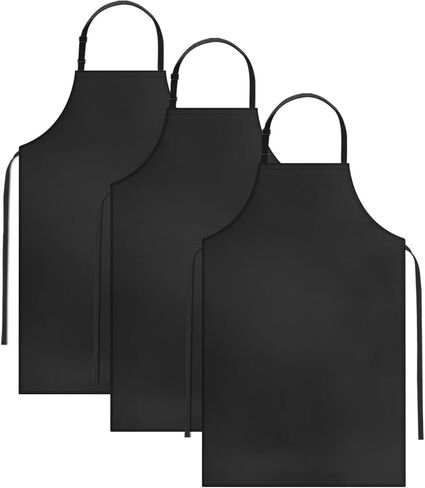 GOTEGA 4 PACK Rubber Rubber Rubber Vinyl Apron قابلة للتعديل قابلة للتعديل ساحة - ساحة للنساء رجال العمل الشاق في ساحة غسل الصحون الجزار الكيميائي الجزار الأسود in Kuwait