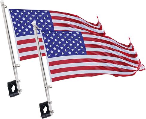 2pcs 316 Stainless Steel Flag Pole, Rail Mount Boat Pulpit Staff (7/8" - 1 1/4 ") for marine boat yacht in Saudi Arabia