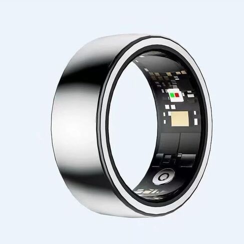 Smart Ring with Sleep Monitoring, Step Counting, Heart Rate, Blood Oxygen for iOS and Android, Health Tracker,No Subscription Fee (Silver, 9#) in Saudi Arabia