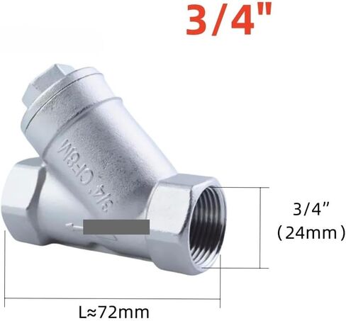 3/4" Female 304 Stainless Steel Inline Y Type Filter Strainer Valve Water Gas 80 Mesh IHNIEAEW in Saudi Arabia