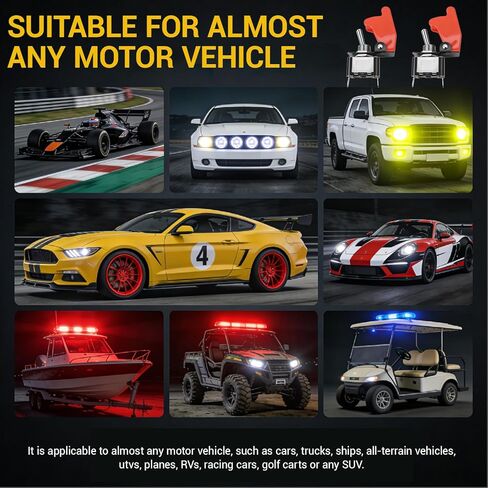 DC 12V 20A,SPST,Toggle Switch,Switch with Red Safety Cover 2Pin Pin Pin Swingarm Switch for Car Racing Yacht, RV, Motorcycle, Industrial Panel Mount -6 Pack in Saudi Arabia