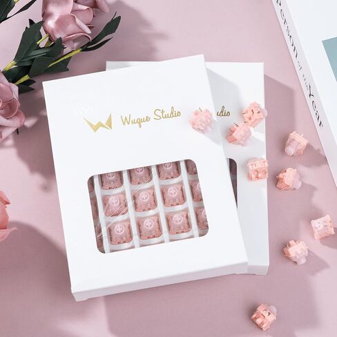 OOCTPK Chilkey WS BigLucky Keyboard Switches Clicky: 5 Pins 40gf Pre-Lubed Mechanical Keyboard Clicky Switches for Mechanical Gaming Key Board 35Pcs (Pink) in Saudi Arabia