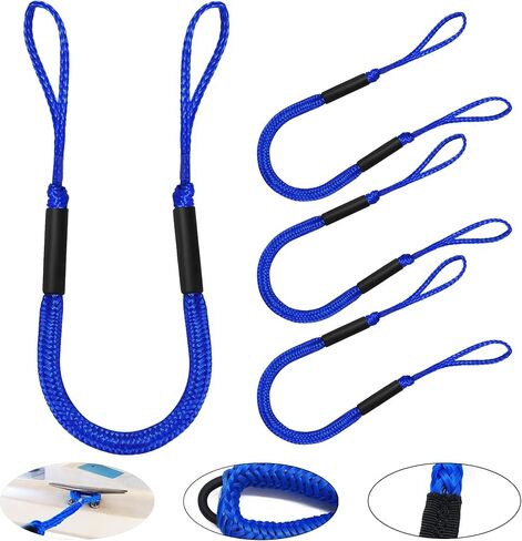 Pack of 4 Bungee Dock Lines for Boat Shock Absorb Dock Tie Mooring Rope Boat Accessories 4-5.5 ft in Saudi Arabia