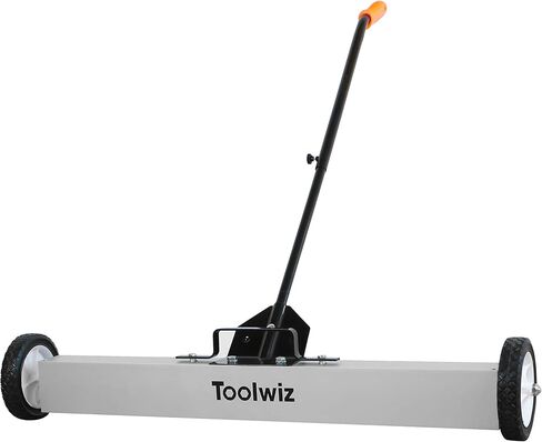 Toolwiz Magnetic Pick Up Sweeper 17-inch Heavy Duty Magnet Pickup Lawn Sweeper Roofing Tools, 8.8 Lbs Yard Magnet with Telescoping Holder and Wheels to Pick Up Nails Magnetic Sweeper for Construction in Saudi Arabia