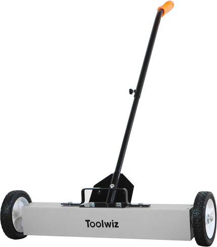Toolwiz Magnetic Pick Up Sweeper 17-inch Heavy Duty Magnet Pickup Lawn Sweeper Roofing Tools, 8.8 Lbs Yard Magnet with Telescoping Holder and Wheels to Pick Up Nails Magnetic Sweeper for Construction in Saudi Arabia