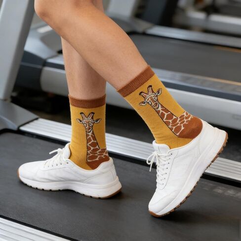 Unisex No-Show Socks, Cute Giraffe Pattern with Stylish Design for Daily Outfits in Saudi Arabia