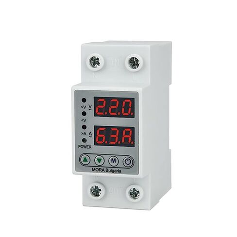 1 قطعة 40A 63A الرقمية قابل للتعديل أكثر من وتحت الجهد حامي العرض المزدوج 230 فولت السكك الحديدية التتابع عرام in Saudi Arabia