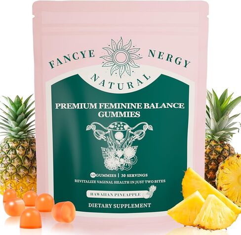 Premium Feminine Balance Gummies for Women, Vaginal Probiotics - pH Balance & Immune Defense Support for Feminine Health, Hawaiian Pineapple Flavor - 60 Count in Saudi Arabia