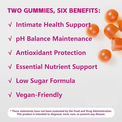 Premium Feminine Balance Gummies for Women, Vaginal Probiotics - pH Balance & Immune Defense Support for Feminine Health, Hawaiian Pineapple Flavor - 60 Count in Saudi Arabia