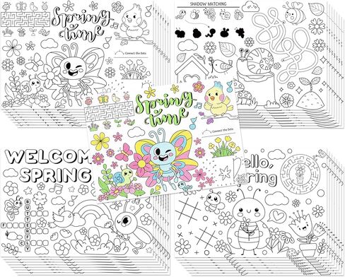 ANGOLIO Winter Game Coloring Pages - 32P Hello Winter Scene Activity Game Coloring Posters for Kids, Happy Holidays Bulk Snowman Penguin DIY Crafts Classroom Home Holiday Party Supplies Christmas Gift in Saudi Arabia