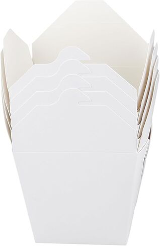 JAPCHET 50 Pack 32 Oz Chinese Take Out Boxes, Paper To Go Containers, Paper Food Box Container for Leftovers, Meal Prep, Restaurants Packaging, White in Saudi Arabia