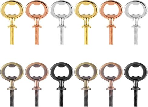 12 Pcs Metal Bottle Opener Blank Stainless Steel Flat Bottle Opener Inserts Kit Threaded Beer Opener Hardware for Wedding Wine Party Wood Turning DIY Handmade Project Craft in Saudi Arabia