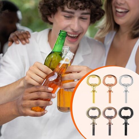 12 Pcs Metal Bottle Opener Blank Stainless Steel Flat Bottle Opener Inserts Kit Threaded Beer Opener Hardware for Wedding Wine Party Wood Turning DIY Handmade Project Craft in Saudi Arabia