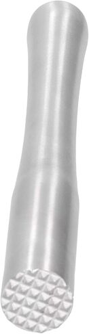 Stainless Steel Cocktail Muddler Bar Tool - 8 Inch Metal Drink Muddler for Mojito & Old Fashioned - Ergonomic Fruit Masher with Diamond Head for Bartender & Home Bar (Silver, Brushed Finish) in Saudi Arabia