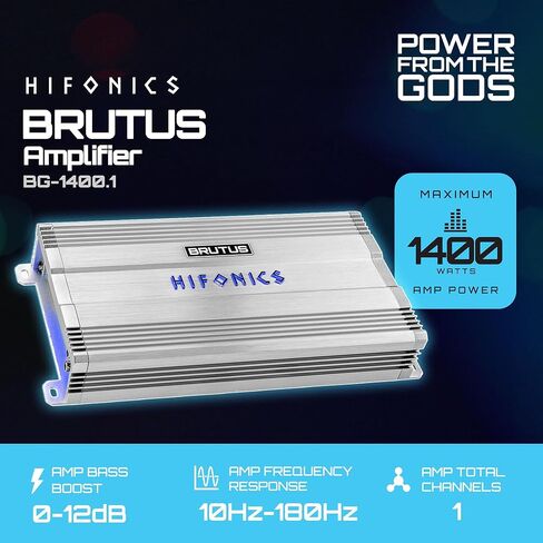 مضخم Hifonics Brutus BG بقدرة 1400 وات فئة D أحادي الكتلة مع عداد مدمج للأشعة فوق البنفسجية، ومحول طاقة PWM مزدوج ومحولات محمية in Saudi Arabia