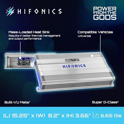 مضخم Hifonics Brutus BG بقدرة 1400 وات فئة D أحادي الكتلة مع عداد مدمج للأشعة فوق البنفسجية، ومحول طاقة PWM مزدوج ومحولات محمية in Saudi Arabia