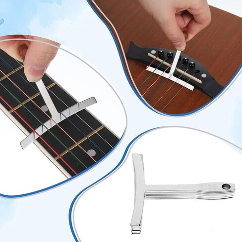 9 Pcs Guitar Understring Radius Gauge Guitar Luthier Tools Set Guitars String Height Gauge String Action Gauges Measuring Tool Guitars Setup Repair Kit in Saudi Arabia