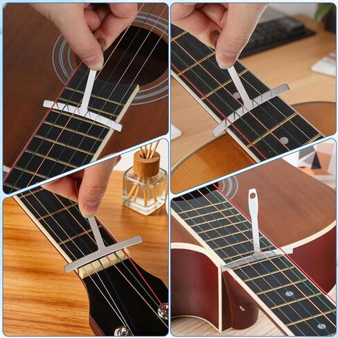 9 Pcs Guitar Understring Radius Gauge Guitar Luthier Tools Set Guitars String Height Gauge String Action Gauges Measuring Tool Guitars Setup Repair Kit in Saudi Arabia