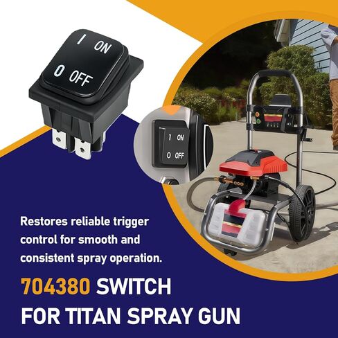 2 حزمة استبدال مفتاح الروك 704-380 يناسب بخاخ طلاء Titan 440 44 640، متوافق أيضًا مع SprayTech 2155 2255، مفتاح تشغيل إيقاف التشغيل استبدال 704380 9850936 in Kuwait